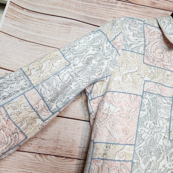 Coldwater Creek Quilted Pastel Patchwork Jacket Zipper Women's Size Small - Picture 3 of 16